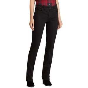 NWT $90 Lauren Ralph Lauren Black‎ Premier Straight Leg Jeans Womens  Fits 28x31